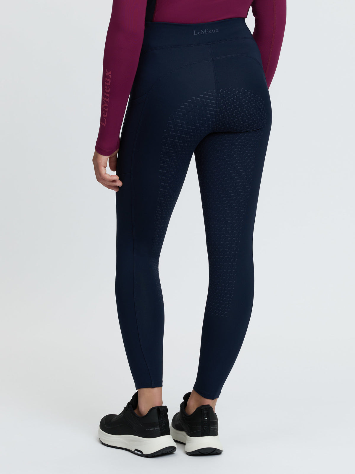 LeMieux Young Rider Navy Thermal Riding Leggings with Full Seat Silicone Grip