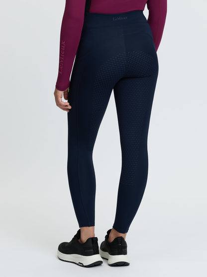 LeMieux Young Rider Navy Thermal Riding Leggings with Full Seat Silicone Grip