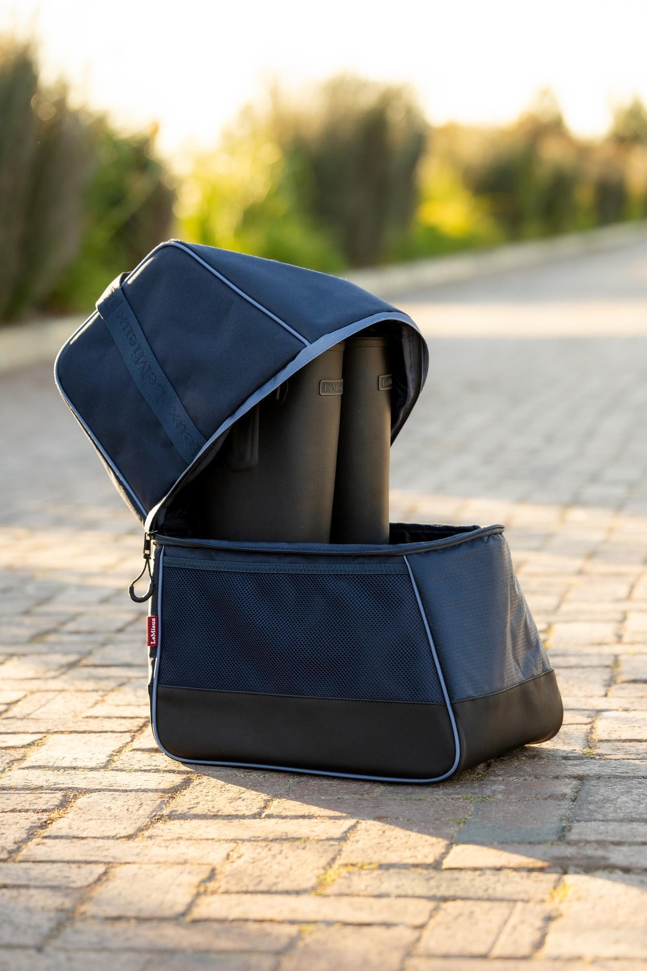 LeMieux Navy Step In Boot Bag for Equestrian Wellington Boots - Mud Containment