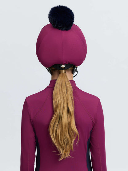 LeMieux Classique Pom Hat Silk Blackberry