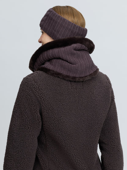 LeMieux Heritage Knitted Snood and Headband Set in Cocoa - Warm & Stylish Equestrian Wear
