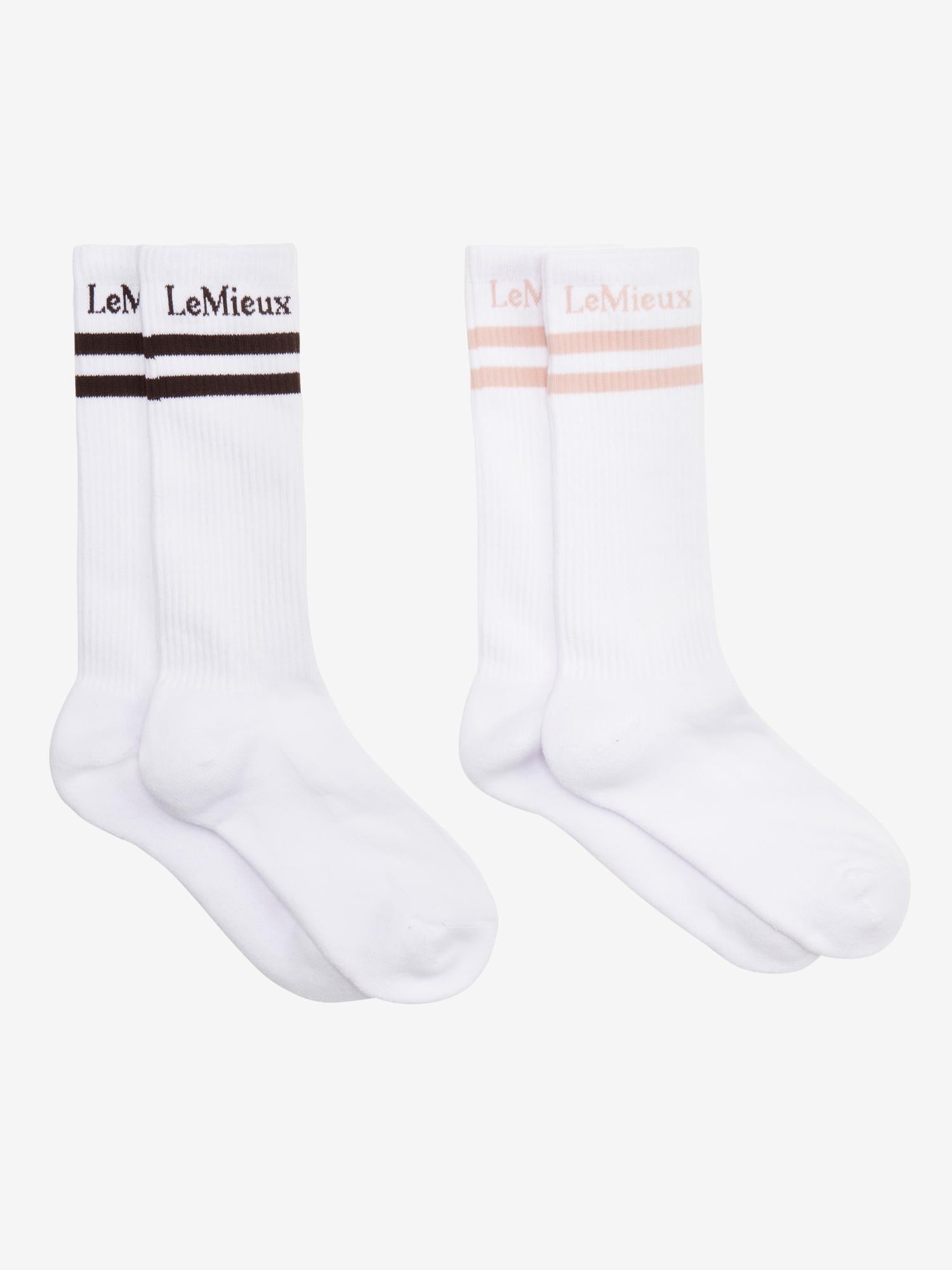 LeMieux High Crew Socks 2 Pack White