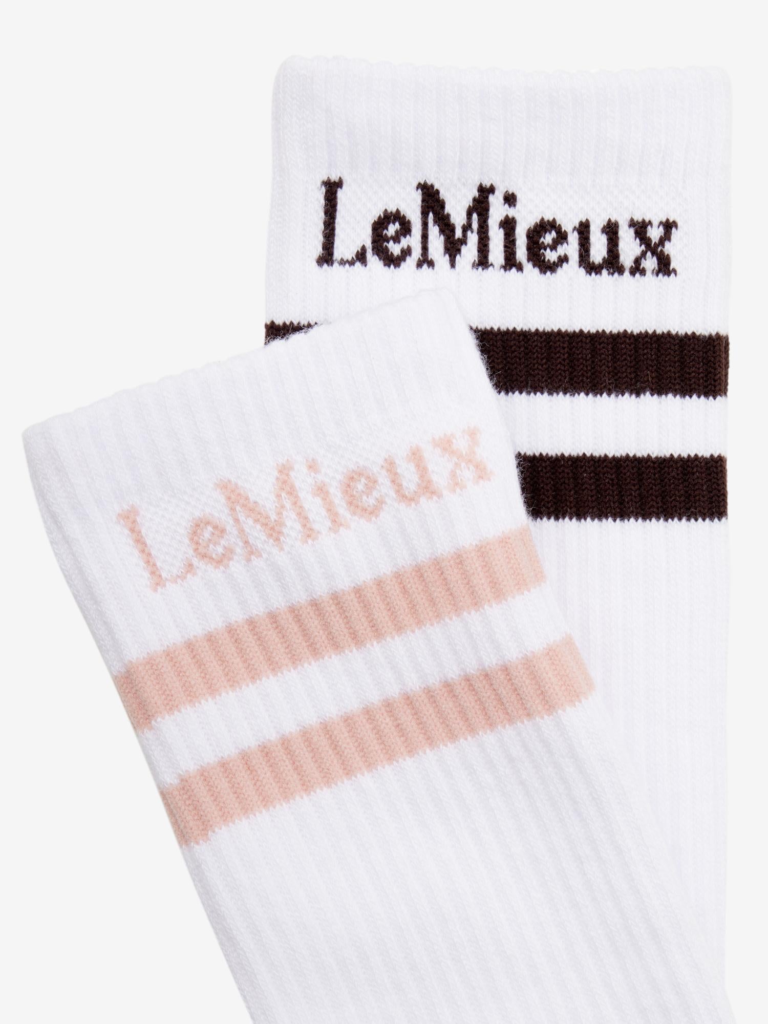 LeMieux High Crew Socks 2 Pack White