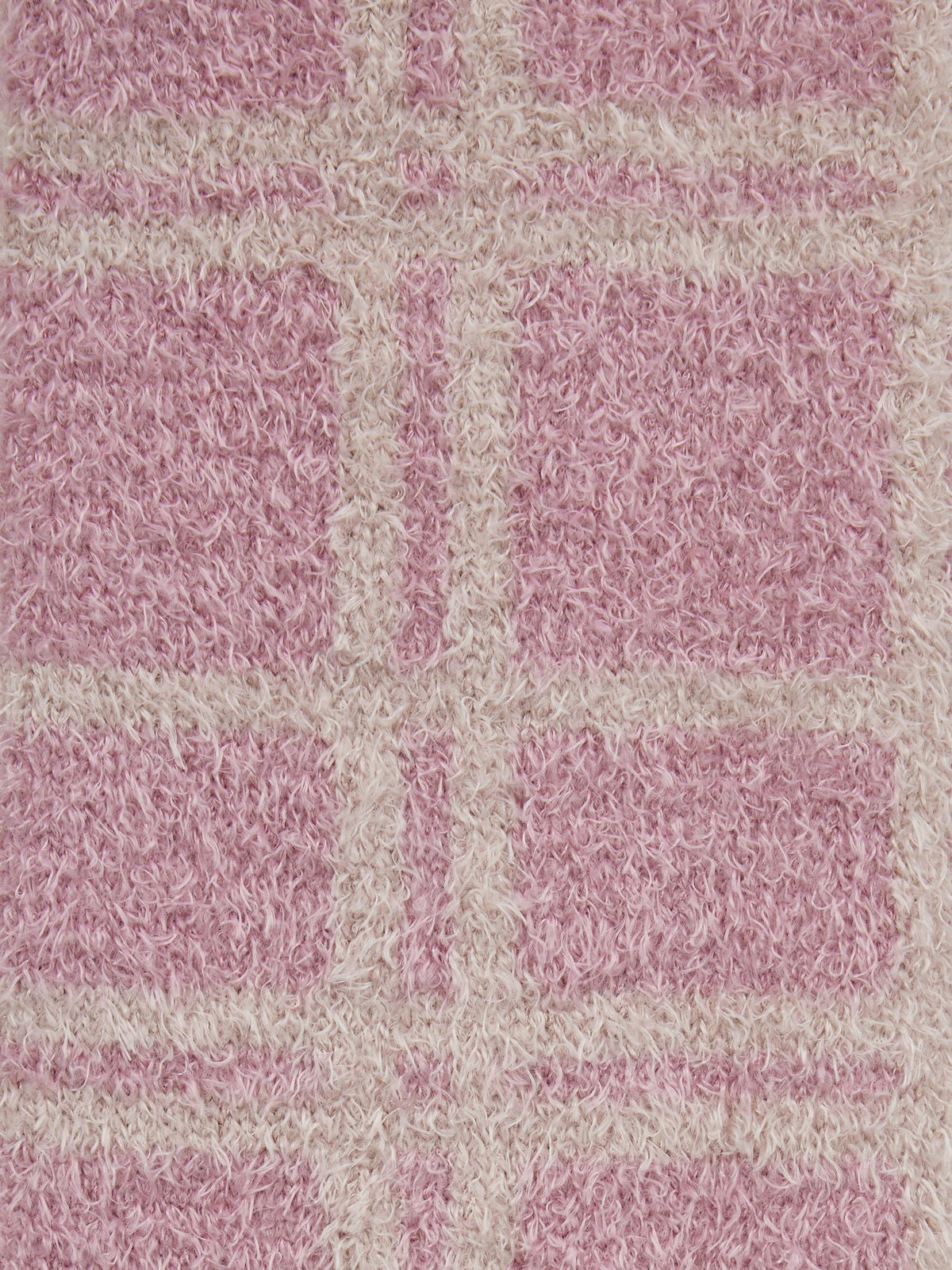 Pink and white fluffy Heritage check pattern textile, LEMIEUX FLUFFIES WILD ROSE