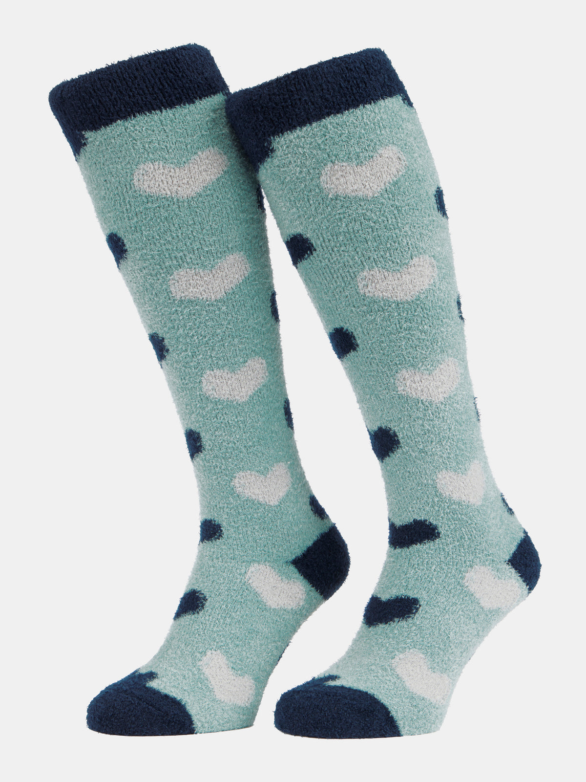 LeMieux Heart Fluffies warm knee high fluffy socks with geo heart pattern