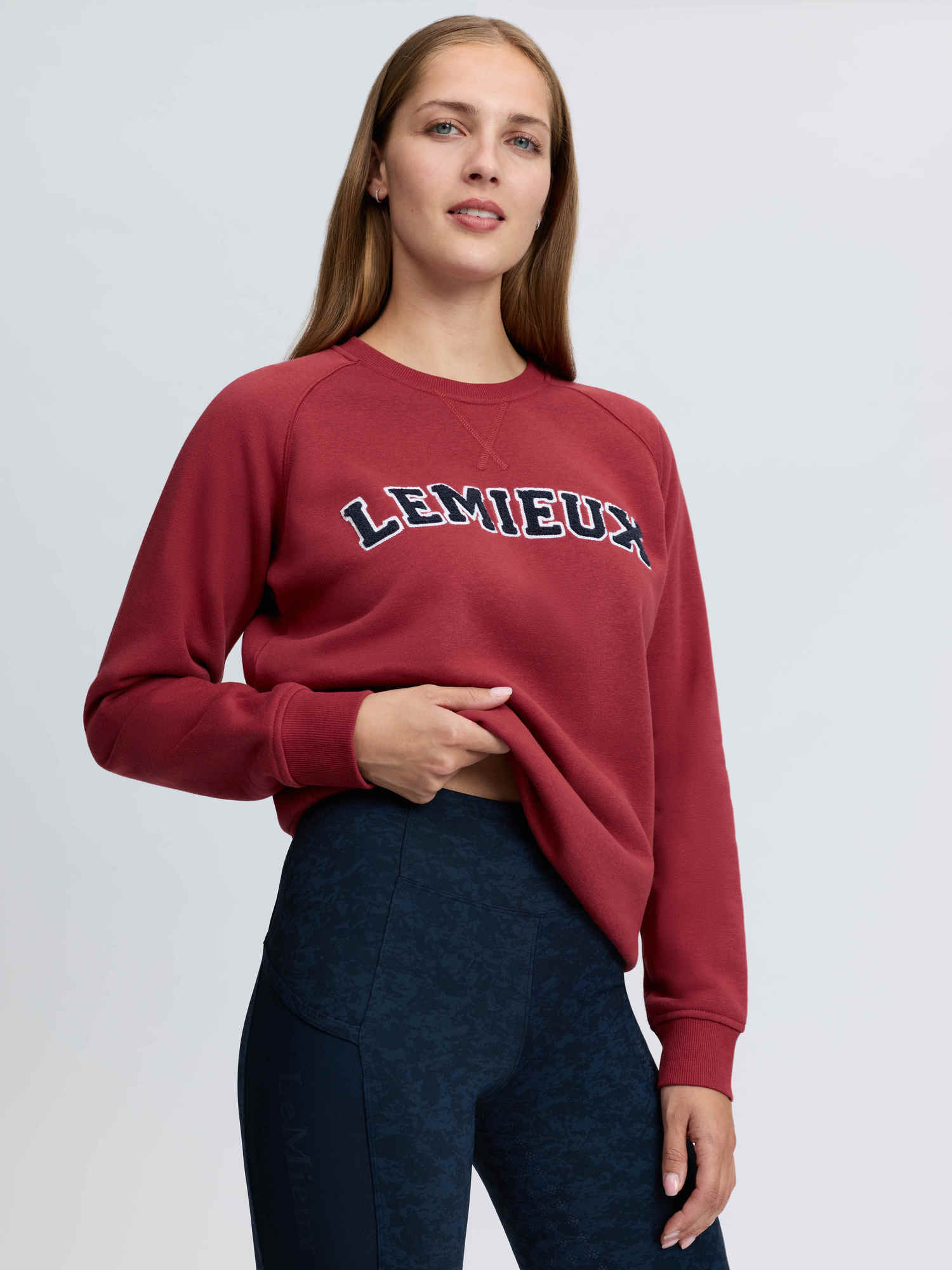 LeMieux Vida Varsity Crew Neck Sweat Russet