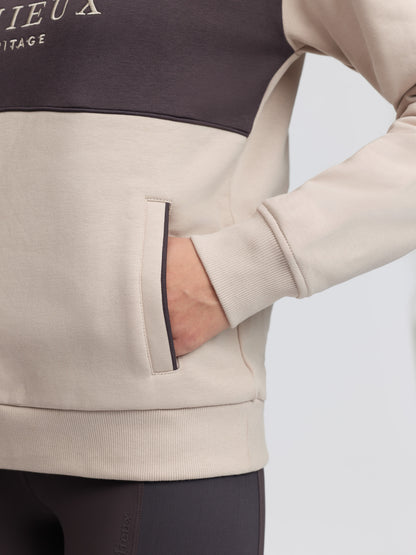 LeMieux Heritage Stone Quarter Zip Sweatshirt with embroidered logo and pocket
