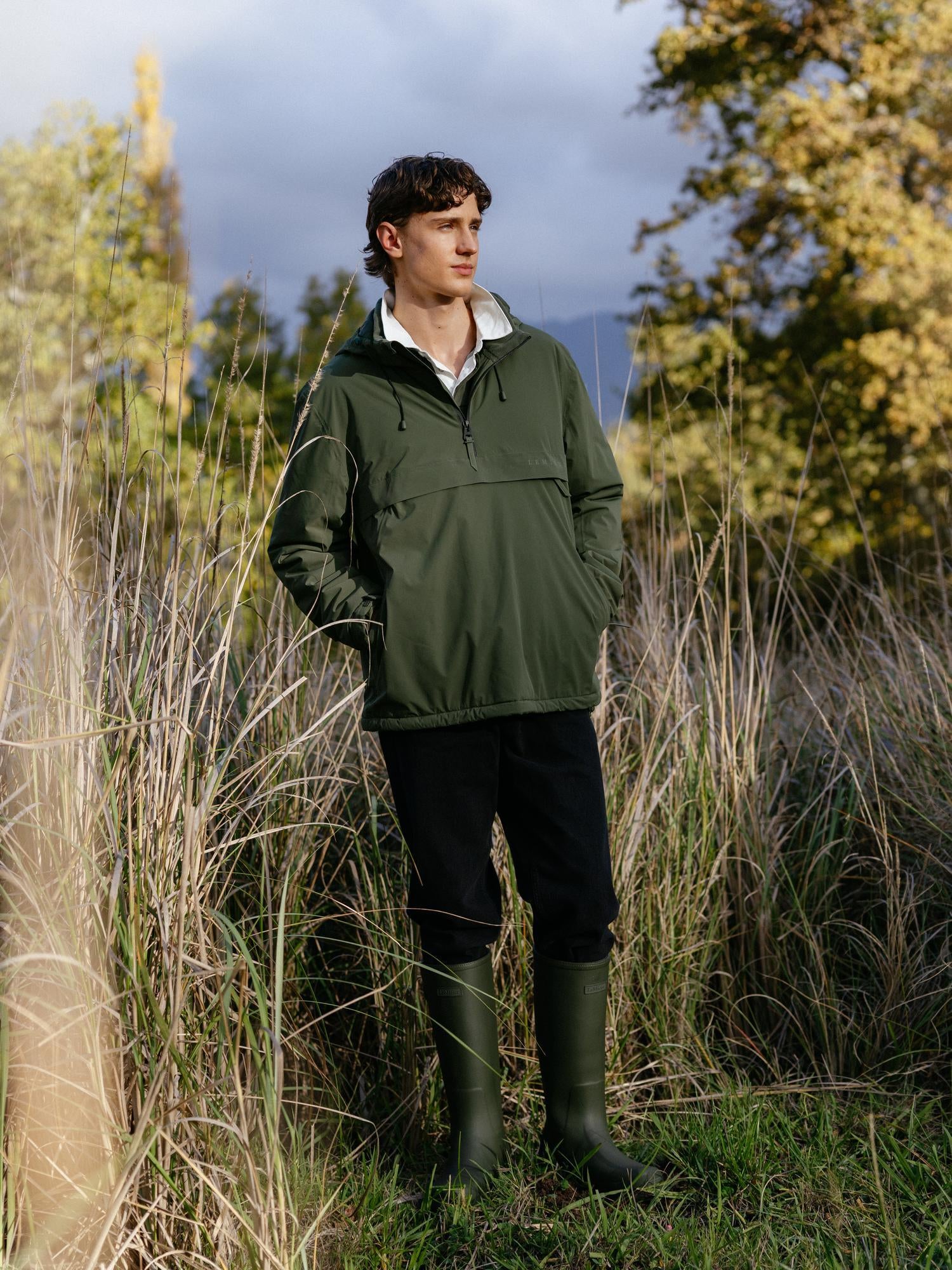 LeMieux Mens Waterproof Anorak Olive