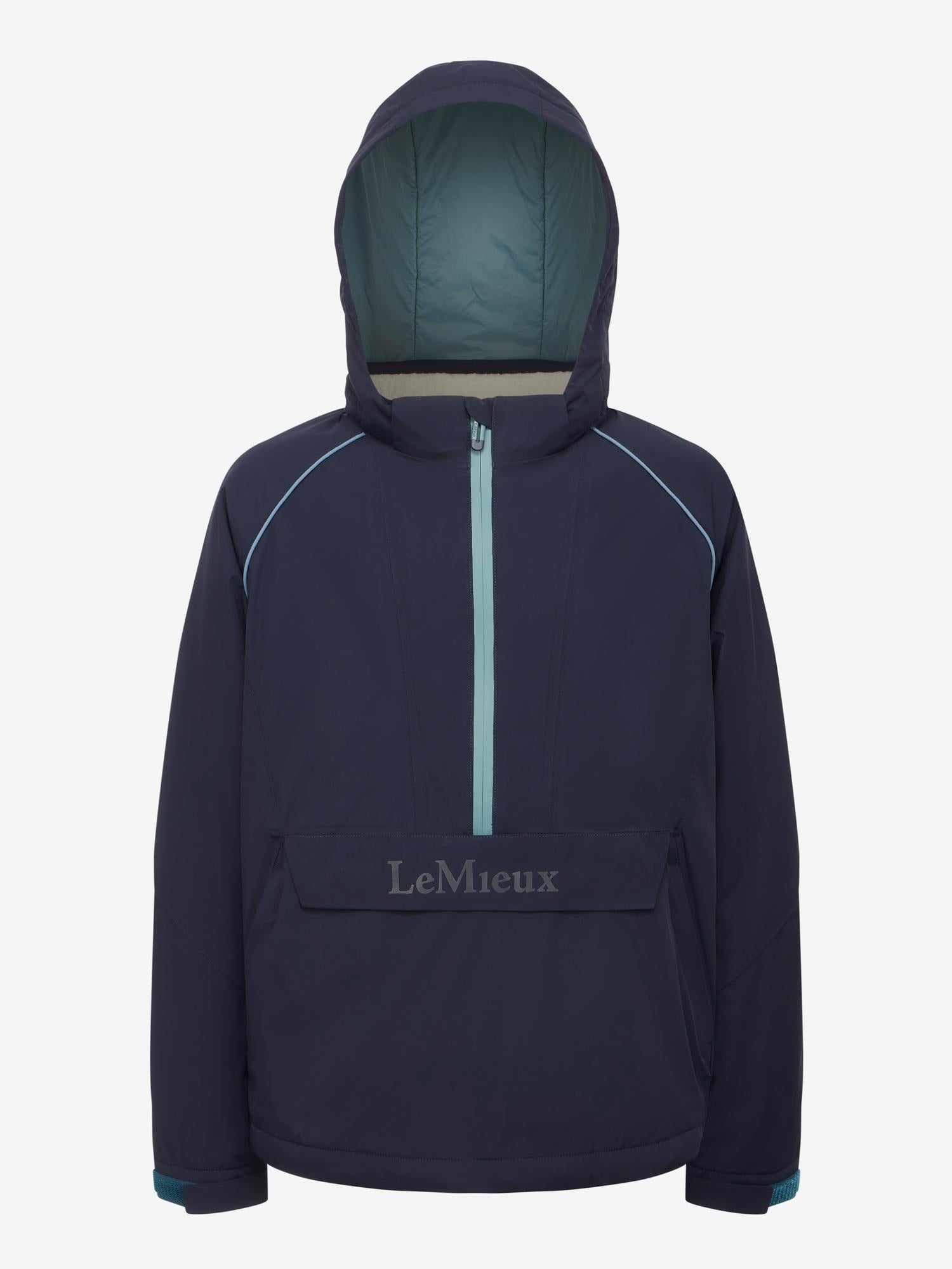 LeMieux Young Rider Bailey Waterproof Anorak Navy kids equestrian hooded pullover rain coat