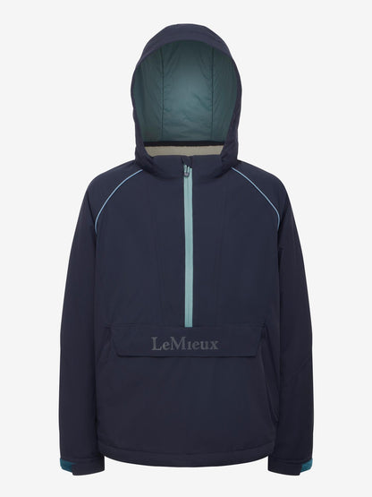 LeMieux Young Rider Bailey Waterproof Anorak Navy kids equestrian hooded pullover rain coat