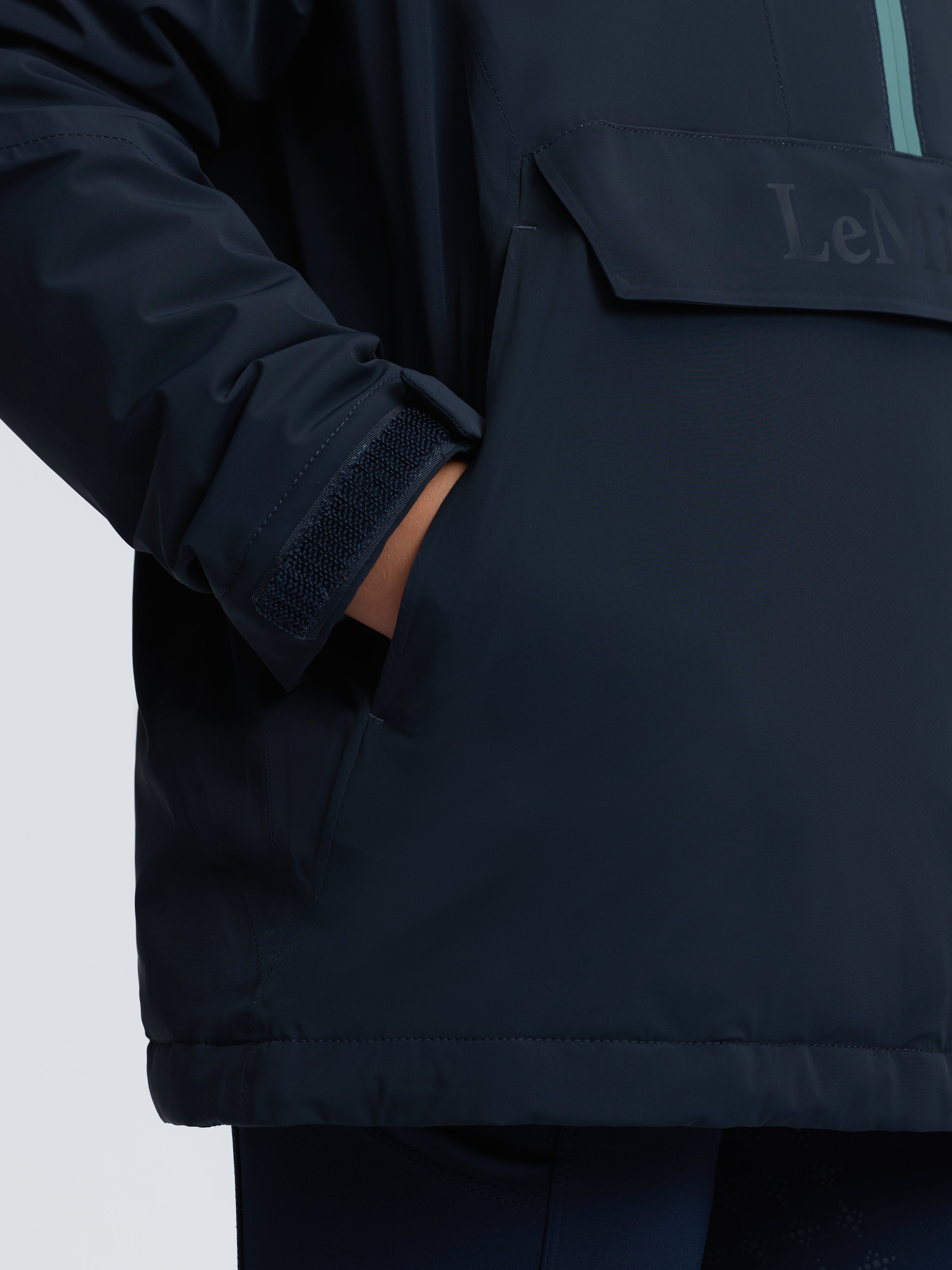 LeMieux Young Rider Bailey Waterproof Anorak Jacket in Navy with Kangaroo Pocket