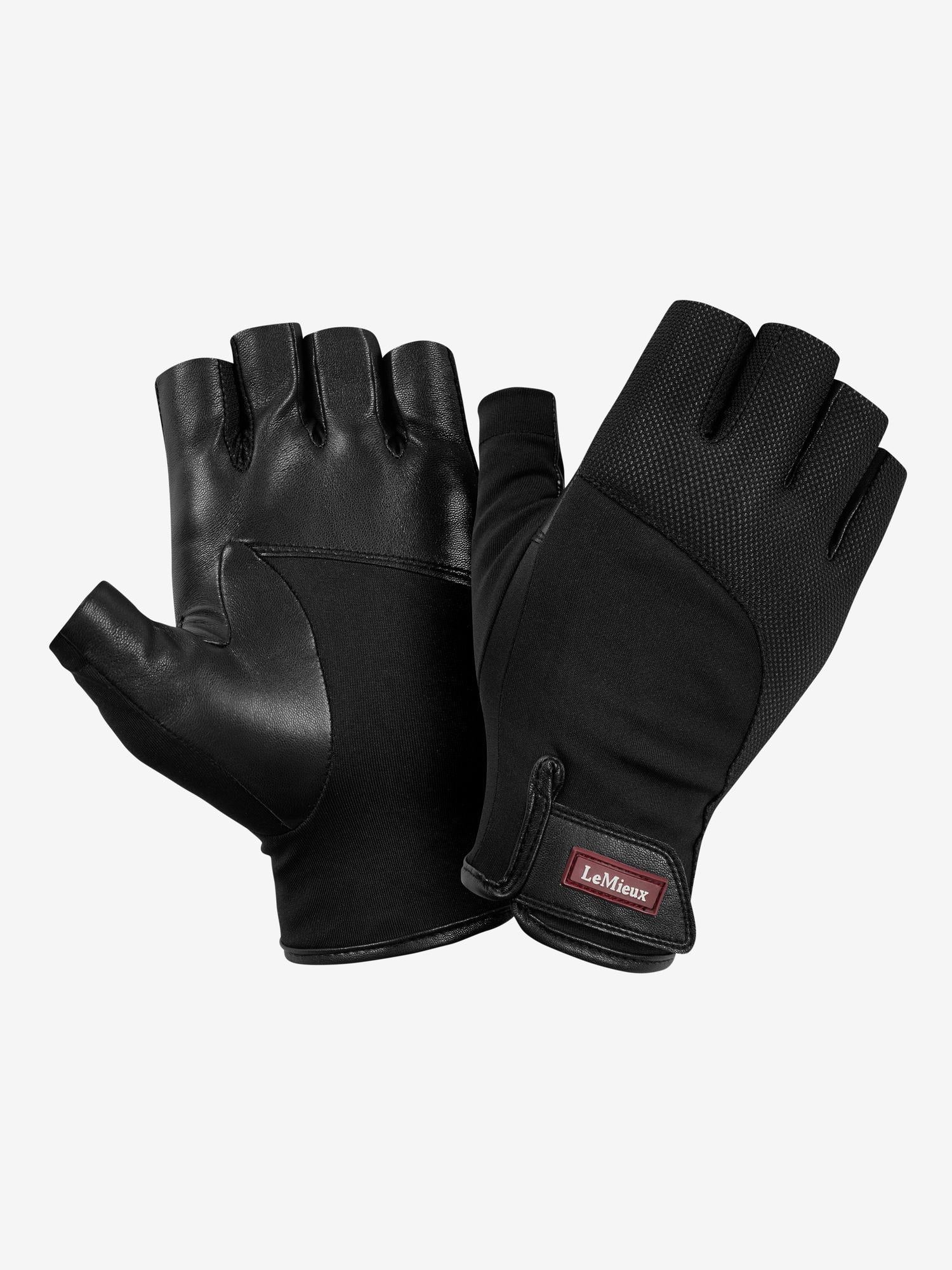 LeMieux Fingerless Riding Gloves Black