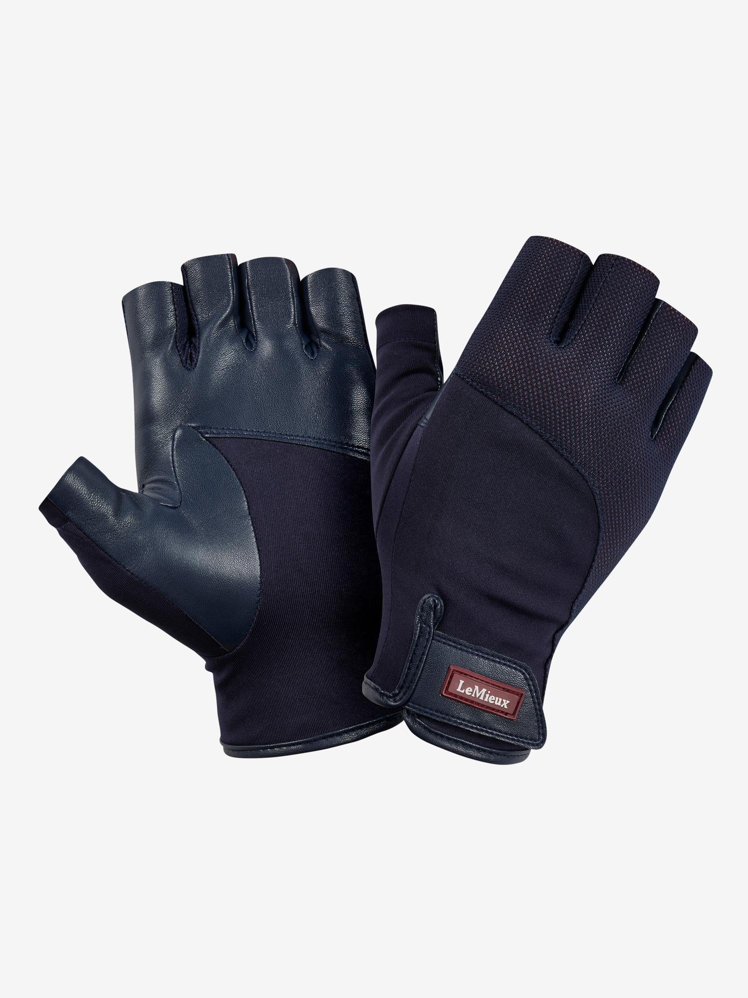 LeMieux Fingerless Riding Gloves Navy