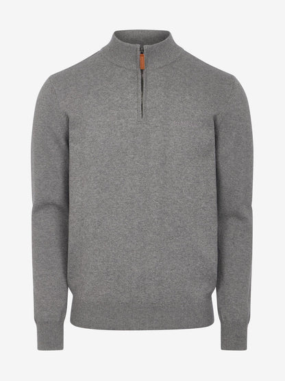 LeMieux Mens Quarter Zip Knit Grey