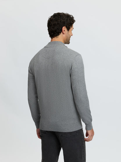 LeMieux Mens Quarter Zip Knit Grey