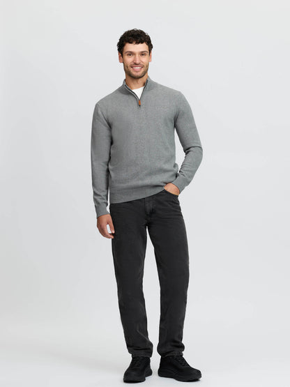 LeMieux Mens Quarter Zip Knit Grey
