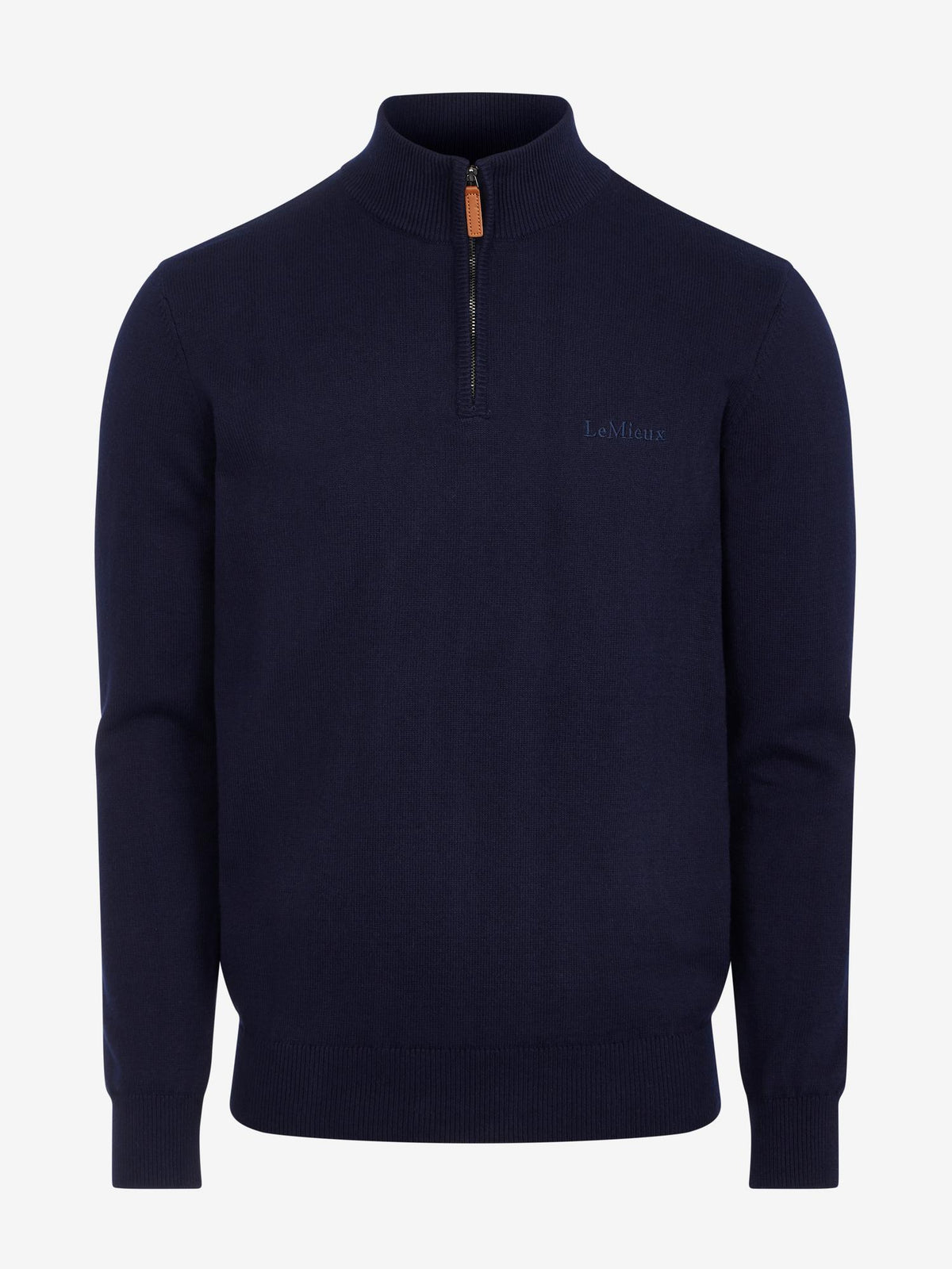LeMieux Mens Quarter Zip Knit Navy