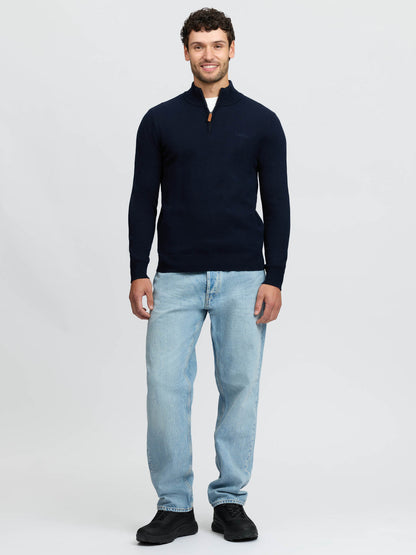 LeMieux Mens Quarter Zip Knit Navy