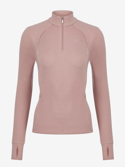 LeMieux Frances Quarter Zip Fleece Wild Rose - Lightweight equestrian pullover with thumbholes.