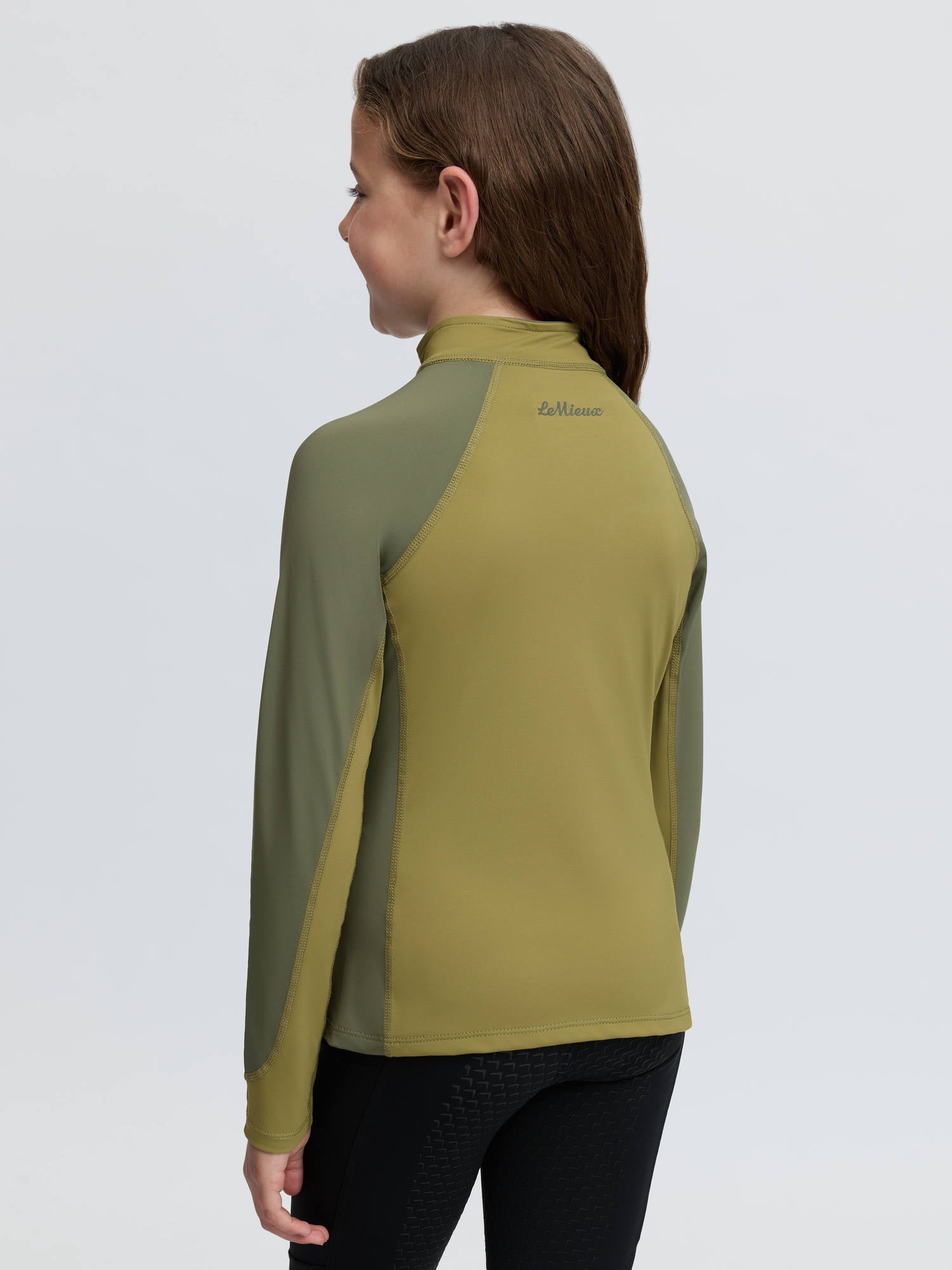 LeMieux Mini Base Layer Gooseberry/Willow long sleeve girls equestrian top