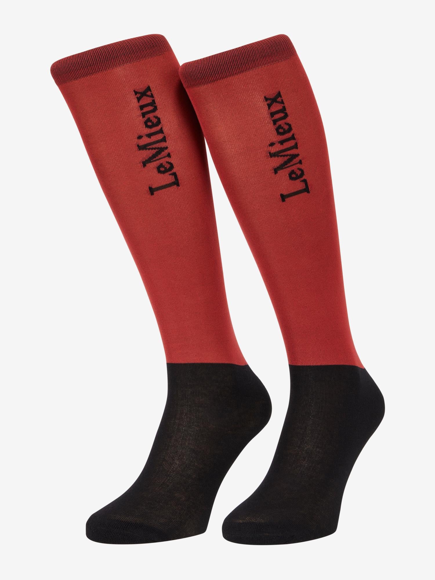 LeMieux Competition Riding Socks 2 Pack Russet - Lightweight Compression & Support