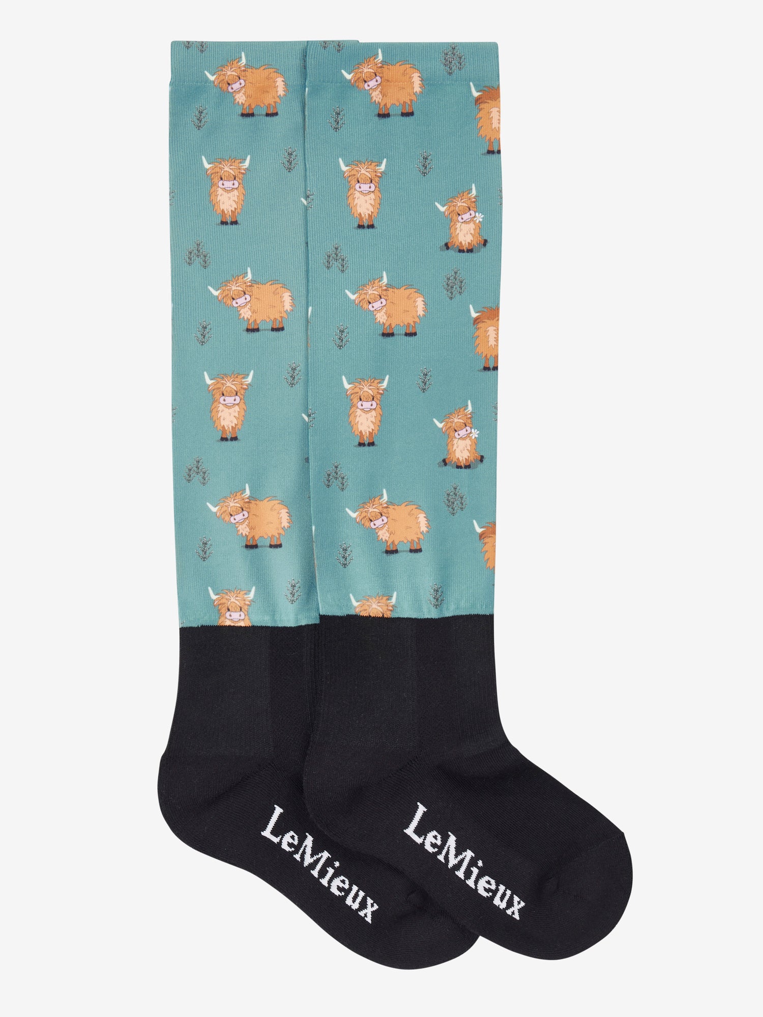 LeMieux Footsie Socks Highland Cow/Aloe