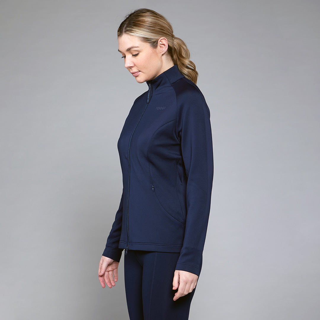 Toggi women's navy breathable technical mid layer zip-up top
