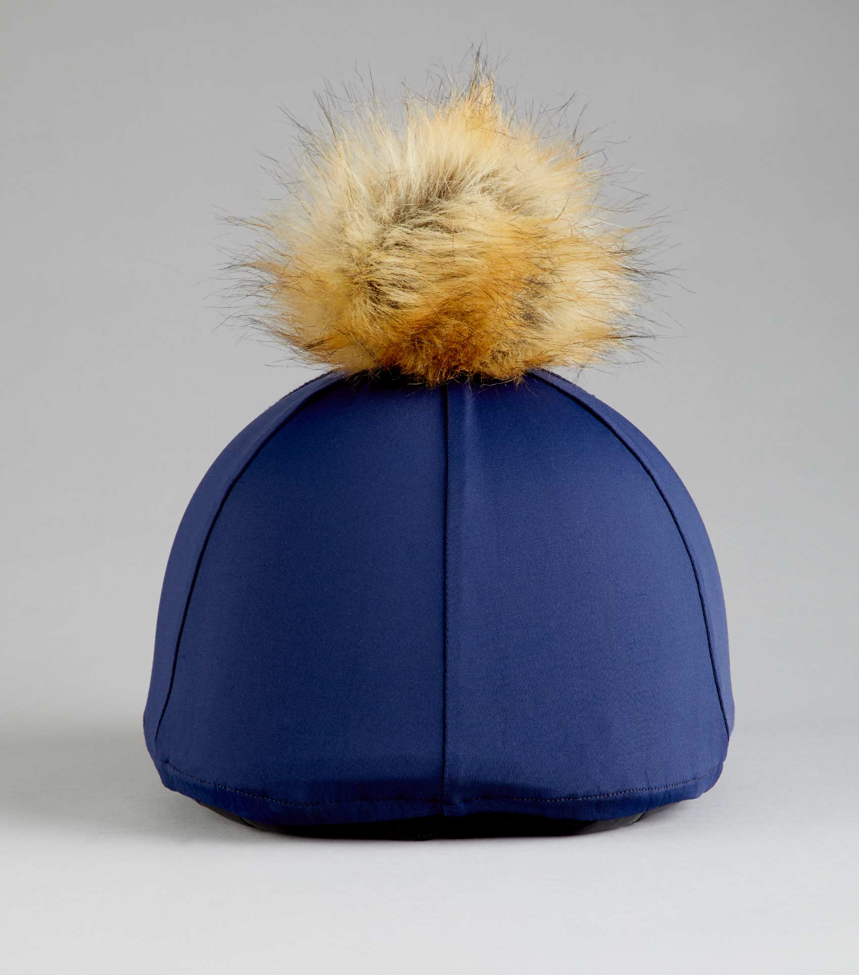 Navy Riding Hat Silk with Faux Fur Pom Pom | Equiflair