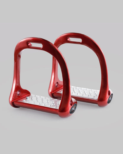 Red Jopollo Equestrian Stirrups: Premier Equine Aluminum Horse Riding Stirrups for Performance and Comfort