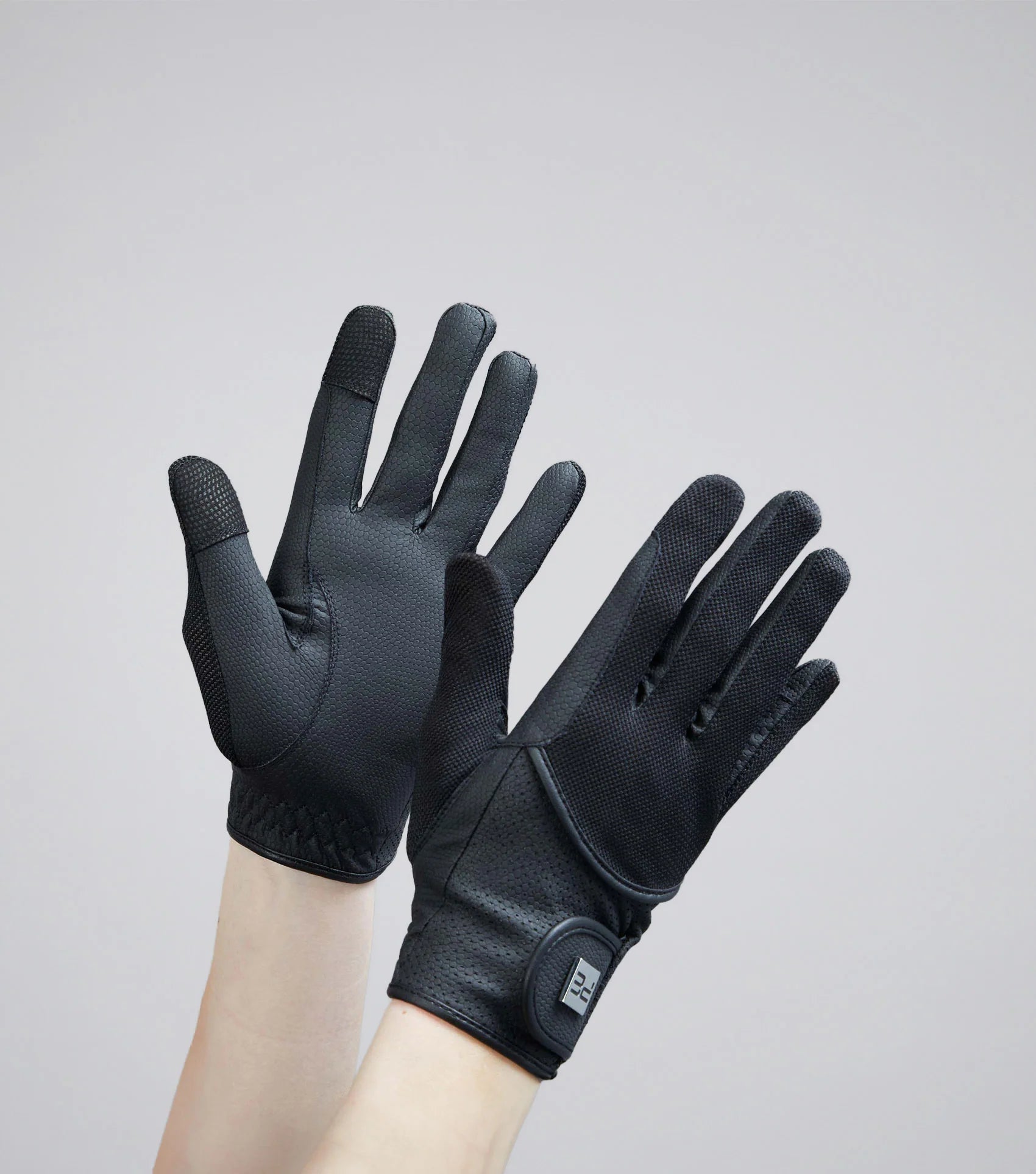 Premier Equine Presa Junior Mesh Riding Gloves - Black, Equestrian Handwear