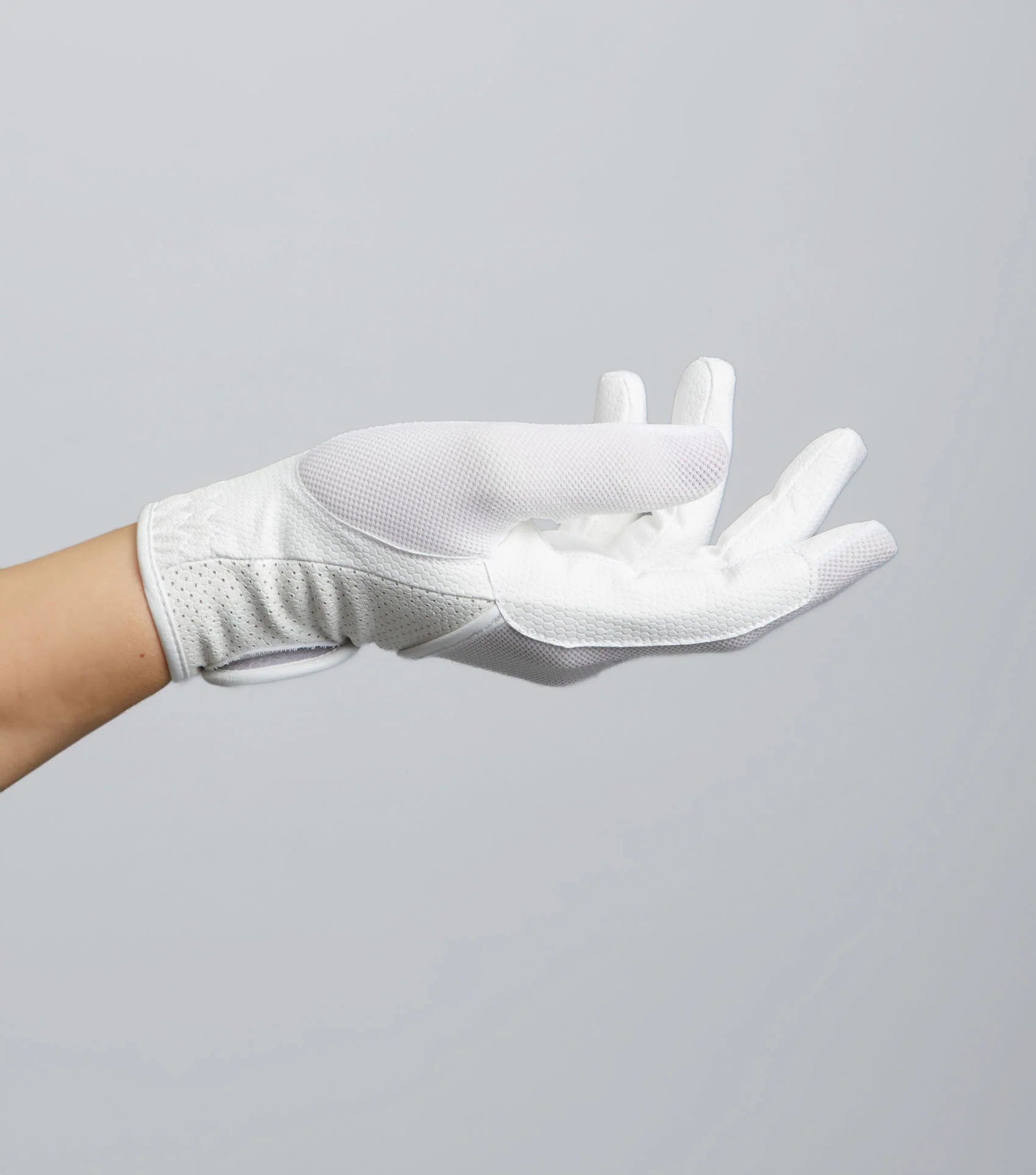 PREMIER EQUINE Junior Mesh Riding Gloves - White Equestrian Glove with Breathable Mesh and Synthetic Leather Palm