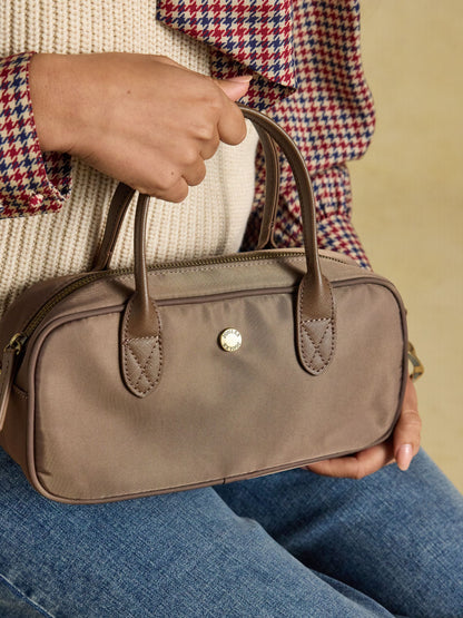 Joules Mocha Brown East West Zip Crossbody Bag | Stylish Women's Polyester & PU Bag