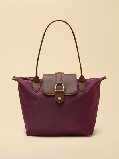 Joules Women's Edie Zip Top Shopper Bag in Port Red | Structured Tote