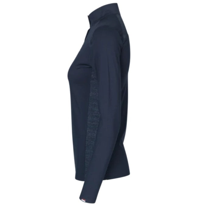 Kingsland KLVALERIE Ladies Training Shirt Navy - Breathable, Moisture Wicking, Glitter Fabric Detail