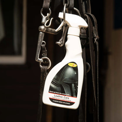 Smart Grooming Leather Care Spray on Bridle: Equestrian Leather Cleaning & Conditioning