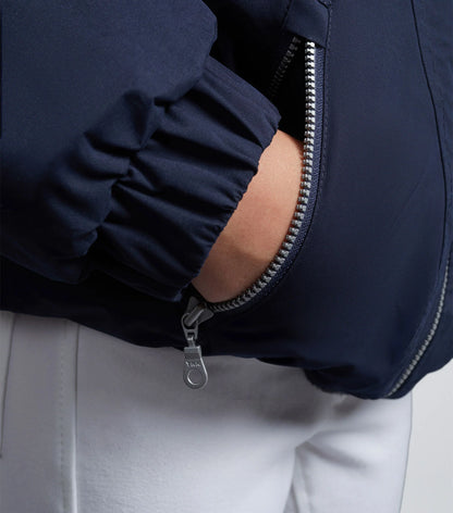 Junior Navy Riding Jacket with Hand in Pocket - Premier Equine Unisex Rider Coat