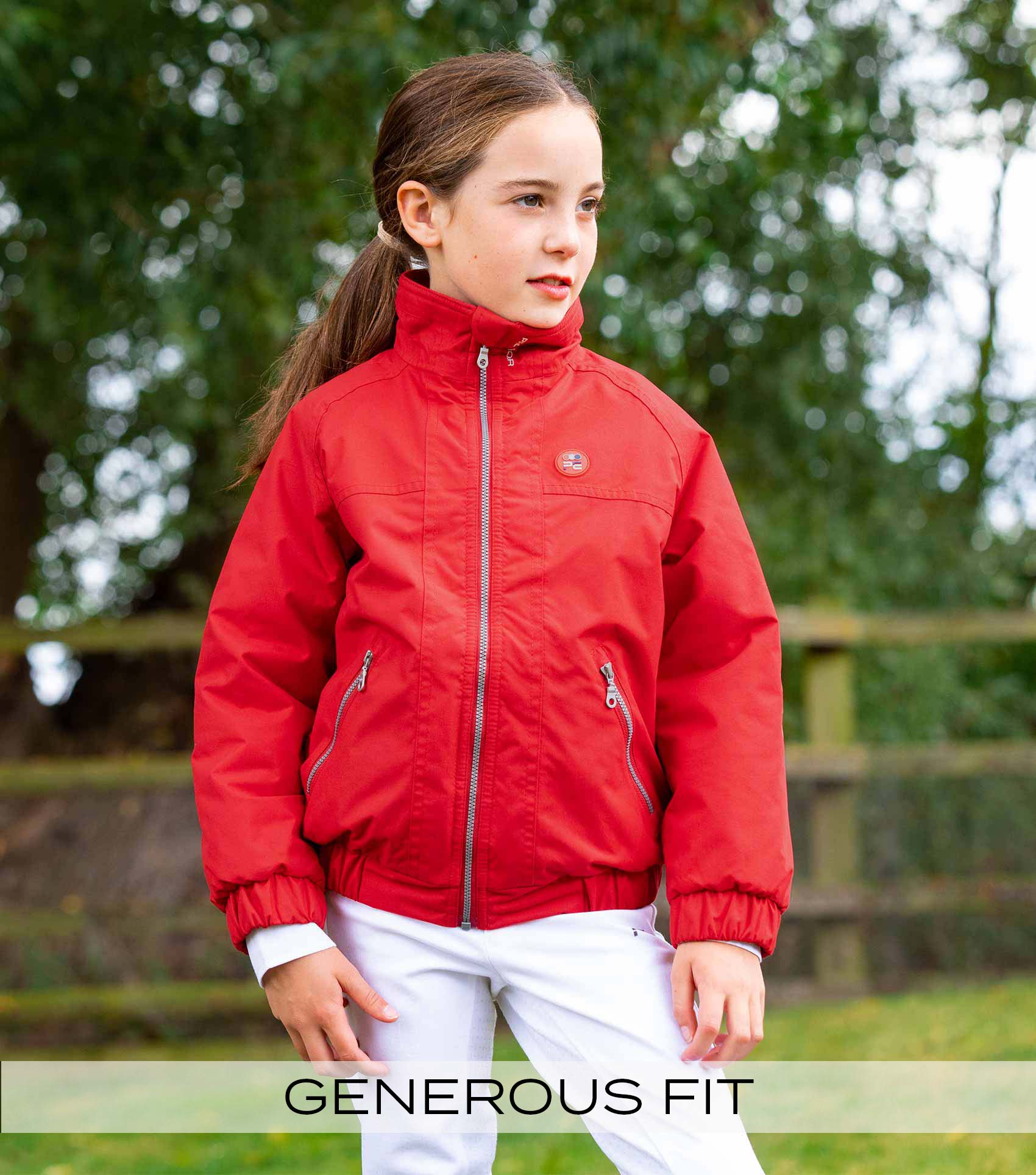 Premier Equine Junior Pro Rider Unisex Riding Jacket Red