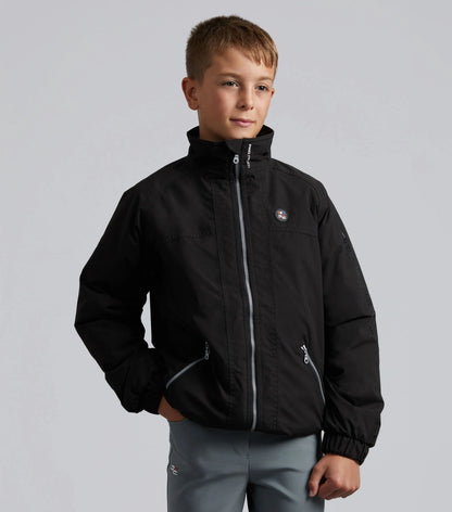 Premier Equine Junior Pro Rider Waterproof Riding Jacket - Black, Unisex, Youth Equestrian Apparel