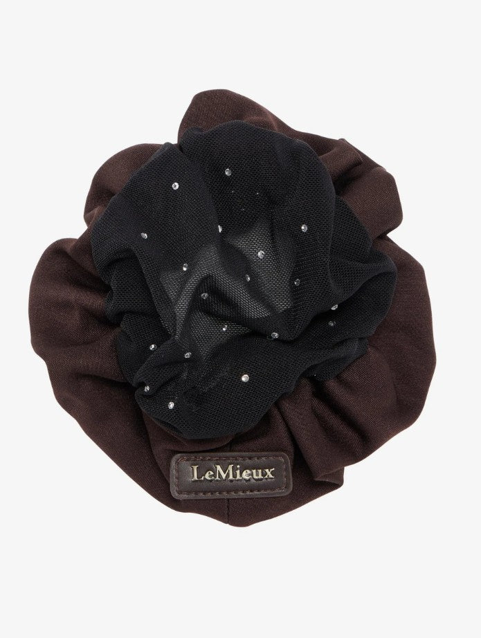 LeMieux Scrunchie with Crystal Hair Net Brown/Black