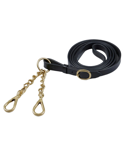 Premier Equine Leather Lead Rein with Chain Coupling Black