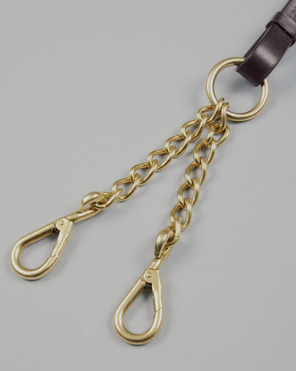 Premier Equine Leather Lead Rein with Chain Coupling Brown