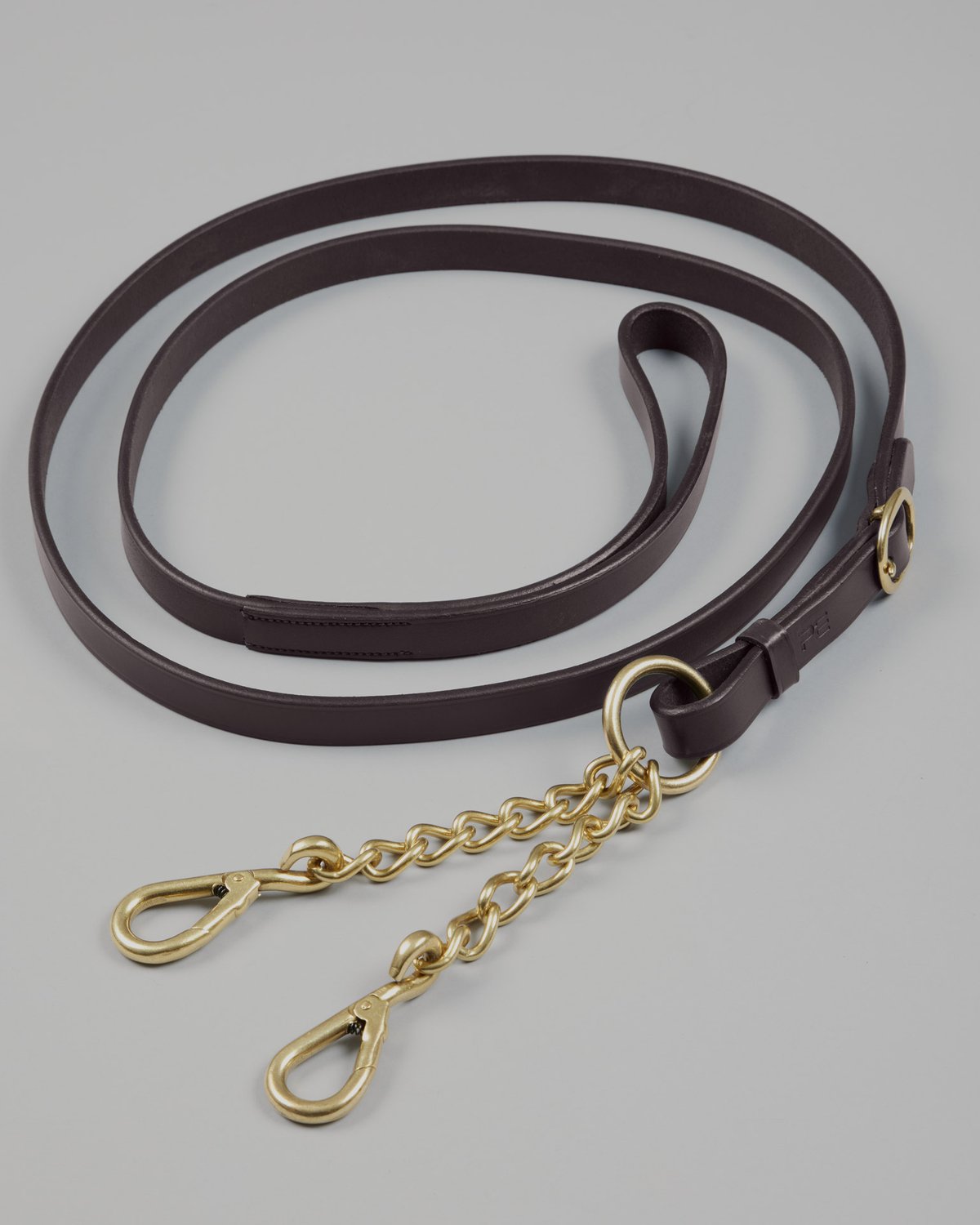 Premier Equine Leather Lead Rein with Chain Coupling Brown