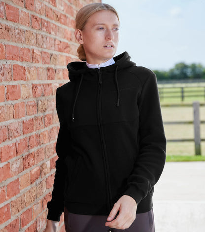 PREMIER EQUINE Legato Hoodie - Black Full-Zip Sweatshirt - Equestrian, Breathable
