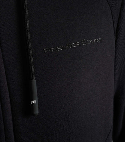 PREMIER EQUINE Legato Hooded Black Sweatshirt - Full Zip, Breathable, Moisture Wicking, Equestrian Clothing