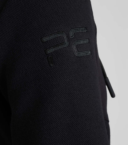 PREMIER EQUINE Legato Hooded Full Zip Sweatshirt, Black. Equestrian Lifestyle Apparel. Black Label Collection.