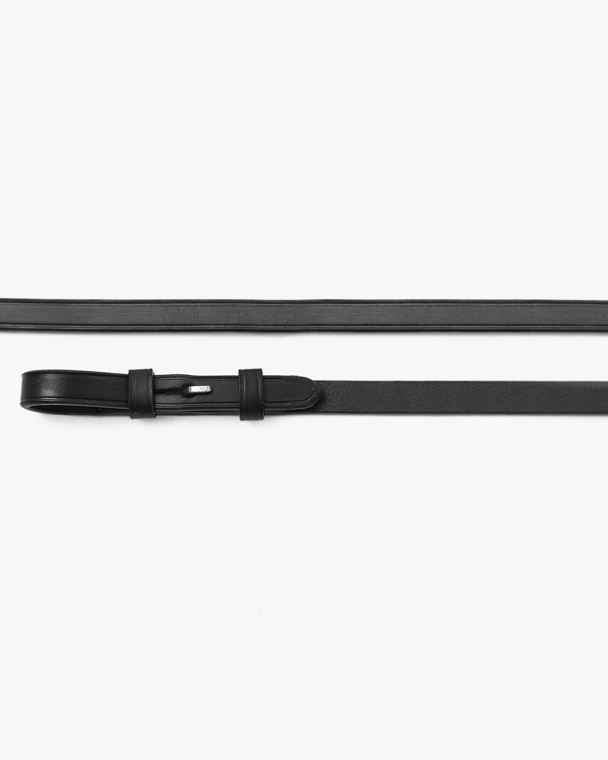 Premier Equine Leonardo Plain Leather Double Bridle Reins Black
