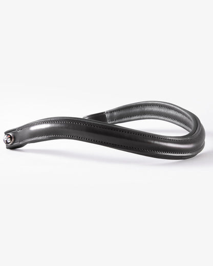 PREMIER EQUINE LISCIO Black Leather Shaped Browband | Elegant Equestrian Headwear