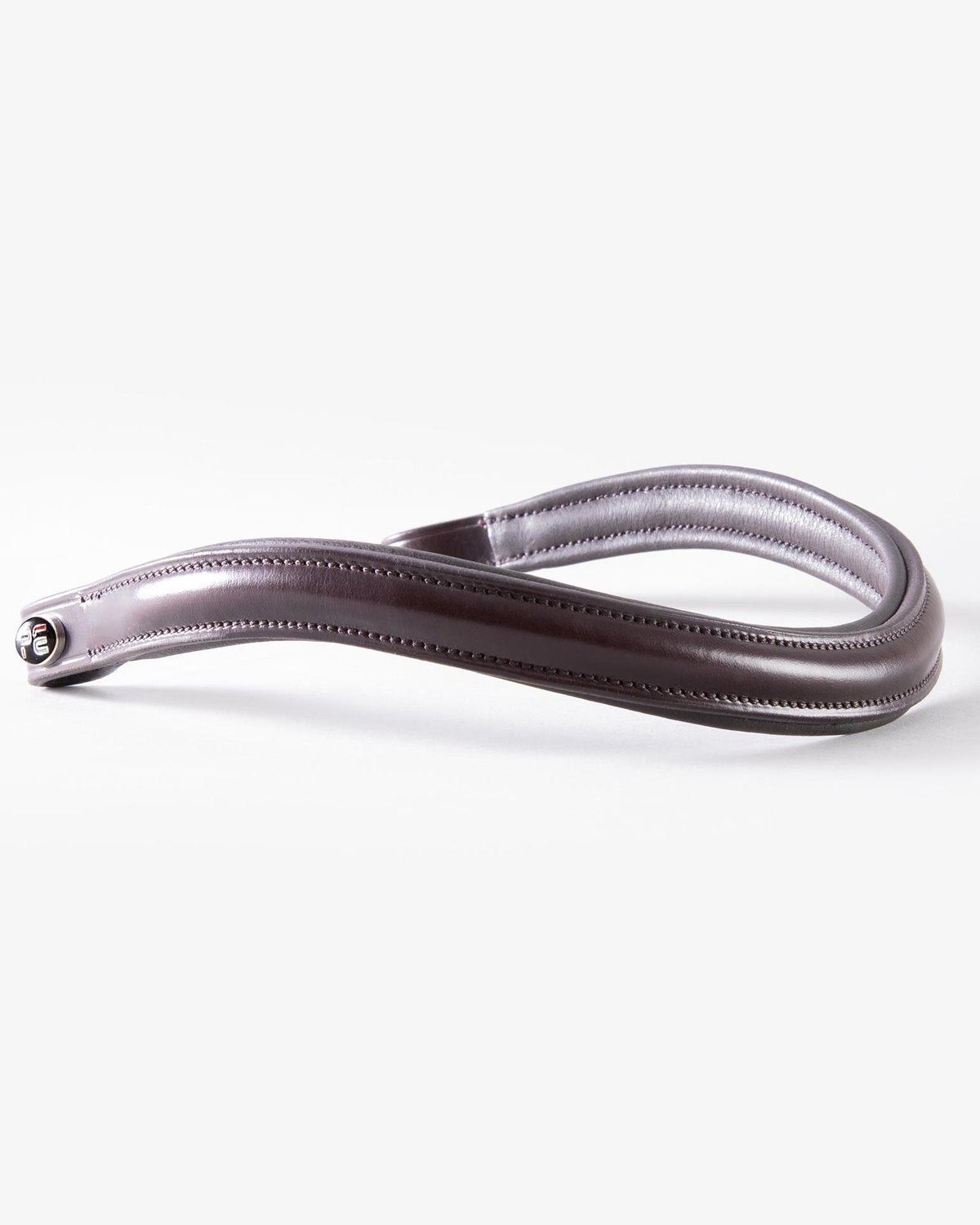 PREMIER EQUINE LISCIO Brown Leather Browband - Equiflair: Elegant, Plain Shaped Italian Leather, Raised Centre, Horse Bridle Accessory