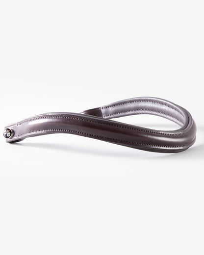 PREMIER EQUINE LISCIO Brown Leather Browband - Equiflair: Elegant, Plain Shaped Italian Leather, Raised Centre, Horse Bridle Accessory