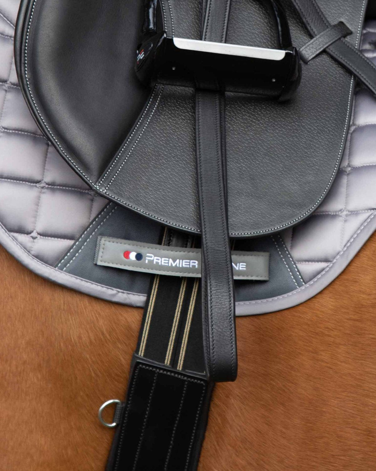 Premier Equine Lizzano Anatomic Leather Stud Girth Black